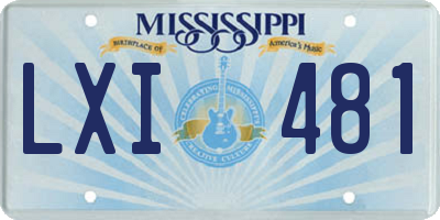 MS license plate LXI481