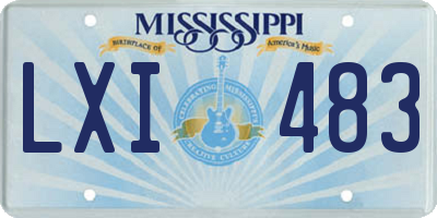 MS license plate LXI483