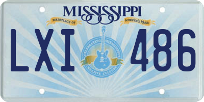 MS license plate LXI486