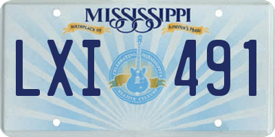 MS license plate LXI491