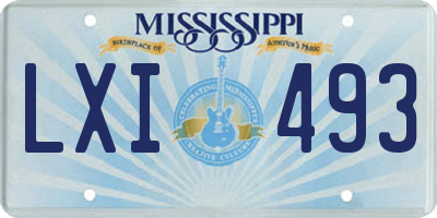 MS license plate LXI493
