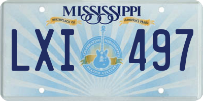 MS license plate LXI497