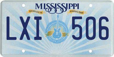MS license plate LXI506