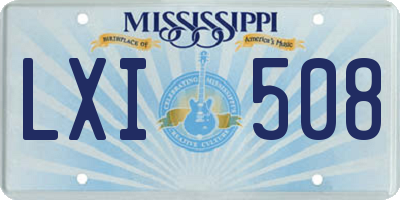 MS license plate LXI508