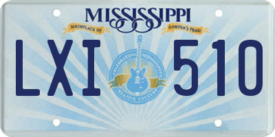 MS license plate LXI510