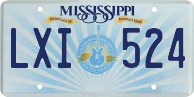 MS license plate LXI524