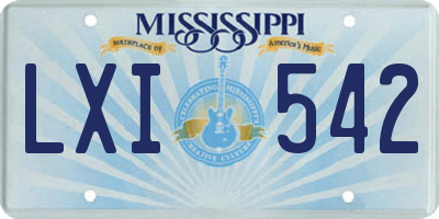 MS license plate LXI542