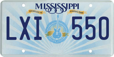 MS license plate LXI550