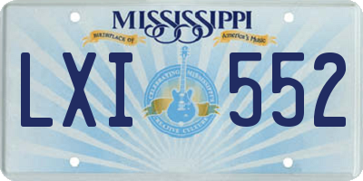 MS license plate LXI552