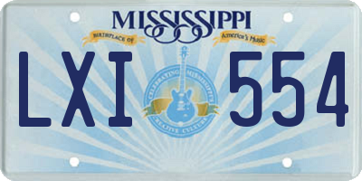 MS license plate LXI554