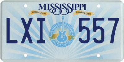 MS license plate LXI557