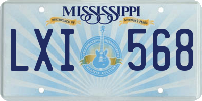 MS license plate LXI568
