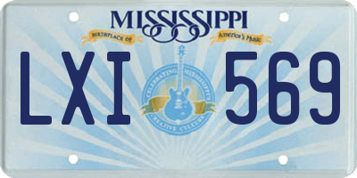 MS license plate LXI569