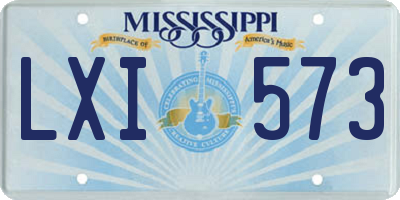 MS license plate LXI573