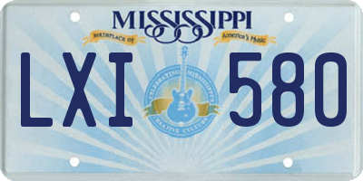 MS license plate LXI580