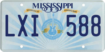 MS license plate LXI588