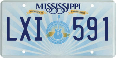 MS license plate LXI591