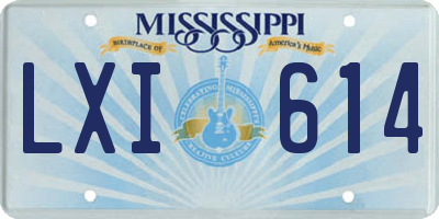 MS license plate LXI614