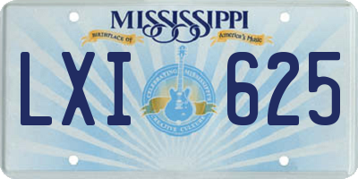 MS license plate LXI625