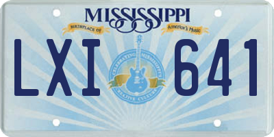 MS license plate LXI641