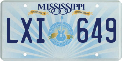 MS license plate LXI649