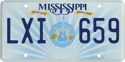 MS license plate LXI659