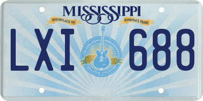 MS license plate LXI688