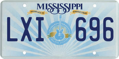 MS license plate LXI696