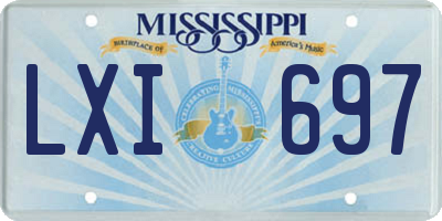 MS license plate LXI697