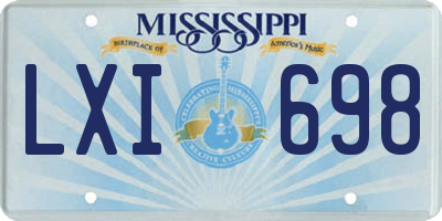 MS license plate LXI698