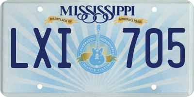 MS license plate LXI705