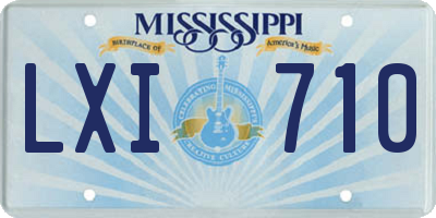 MS license plate LXI710