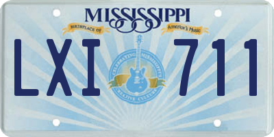 MS license plate LXI711