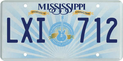 MS license plate LXI712