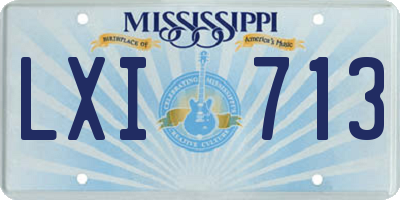 MS license plate LXI713