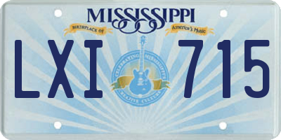 MS license plate LXI715