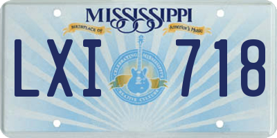 MS license plate LXI718