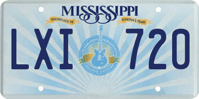 MS license plate LXI720
