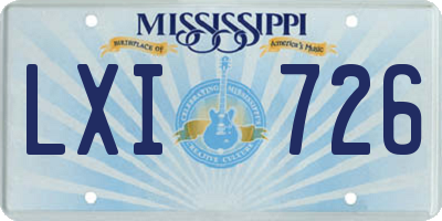 MS license plate LXI726