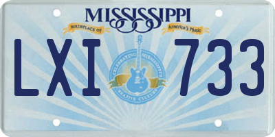 MS license plate LXI733