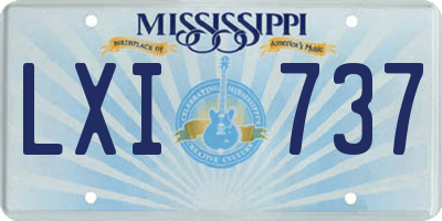 MS license plate LXI737