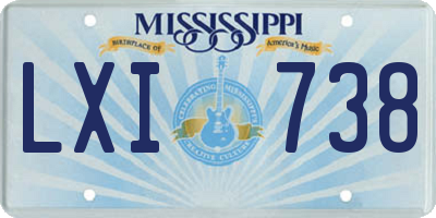 MS license plate LXI738
