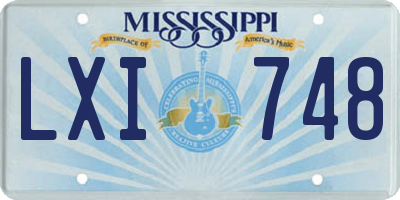 MS license plate LXI748