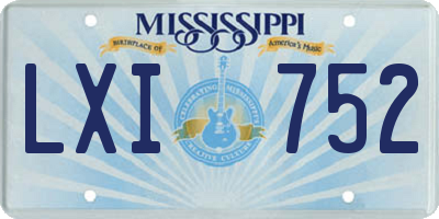 MS license plate LXI752