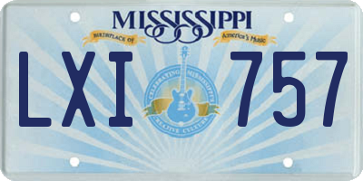 MS license plate LXI757