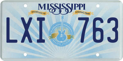 MS license plate LXI763