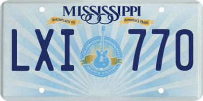 MS license plate LXI770