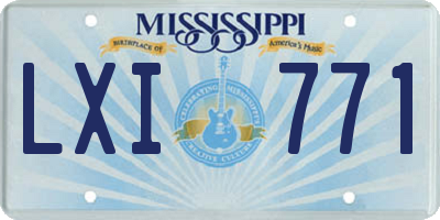 MS license plate LXI771