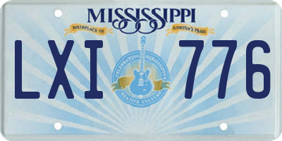 MS license plate LXI776