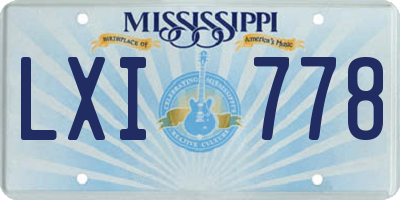 MS license plate LXI778